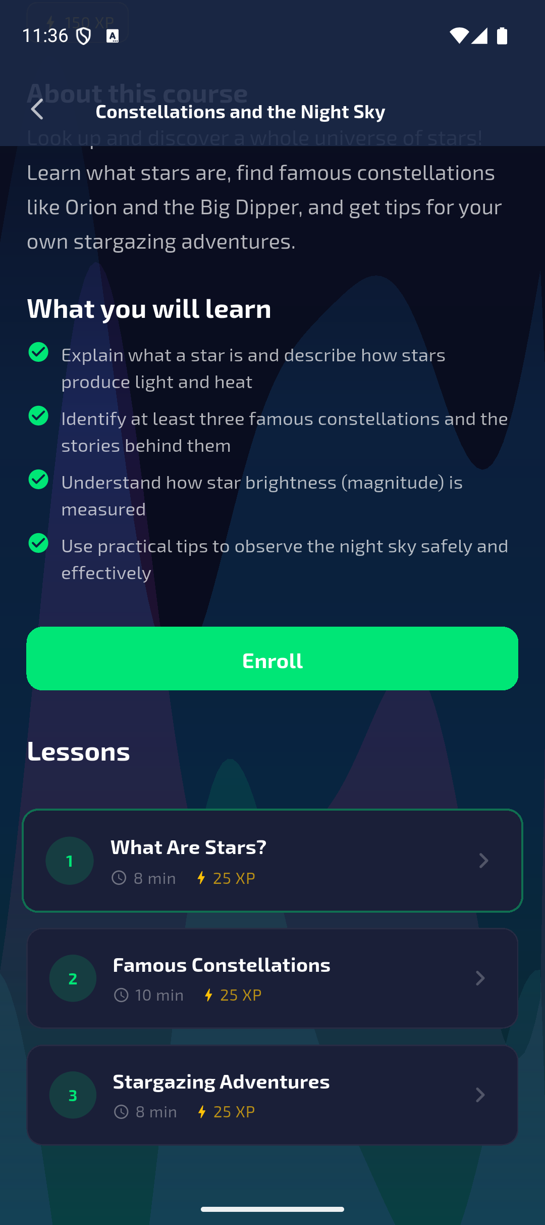 Course detail - Constellations lessons